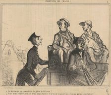 Ce messieurs ont ... du gibier a déclarer? ..., 19th century. Creator: Honore Daumier