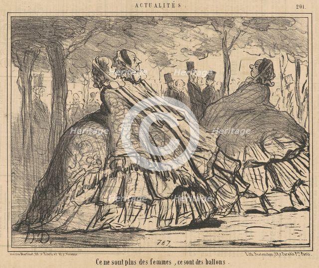 Ce ne sont plus des femmes, ce sont des ballons, 1855.  Creator: Honore Daumier.