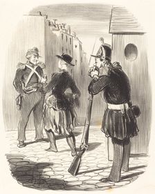 Ce satané Pigochard...faut toujours qu'y fasse la cour aux fââmes!...., 1848. Creator: Honore Daumier