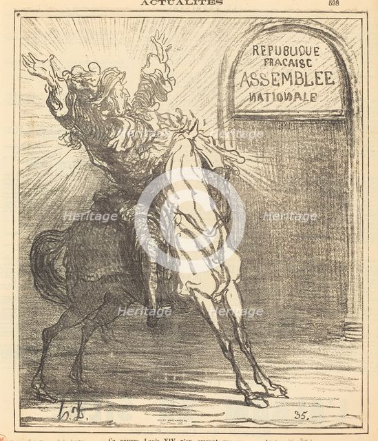 Ce pauvre Louis XIV n'en croyant pas ses yeux, 1871. Creator: Honore Daumier.