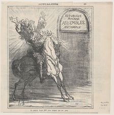 Ce pauvre Louis XIV n'en croyant pas ses yeux, 1871. Creator: Honore Daumier