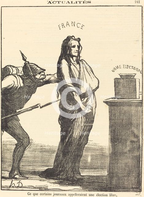 Ce que certains journaux appeleraient..., 1870. Creator: Honore Daumier.