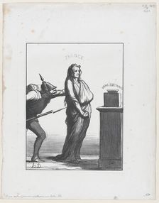 Ce que certains journaux appeleraient une election libre, 1870. Creator: Honore Daumier