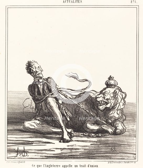 Ce que l'Angleterre appelle un trait-d'union, 1867. Creator: Honore Daumier.