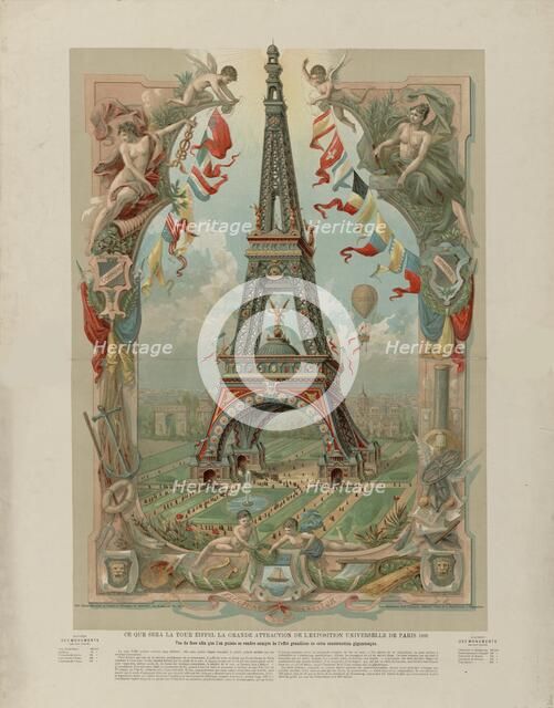 Ce que sera la tour Eiffel la grande attraction de Exposition universelle de 1889, 1889. Creator: Anonymous.