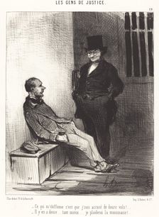 Ce qui m'chiffonne c'est que j'suis accusé de douze vols!, 1846. Creator: Honore Daumier