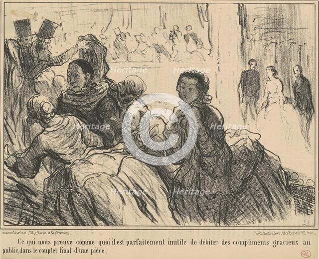 Ce qui nous prouve comme quoi il est ... inutile ..., 1857. Creator: Honore Daumier.