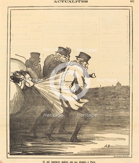 Ce qui ramènera... nos députés à Paris, 1871. Creator: Honore Daumier.