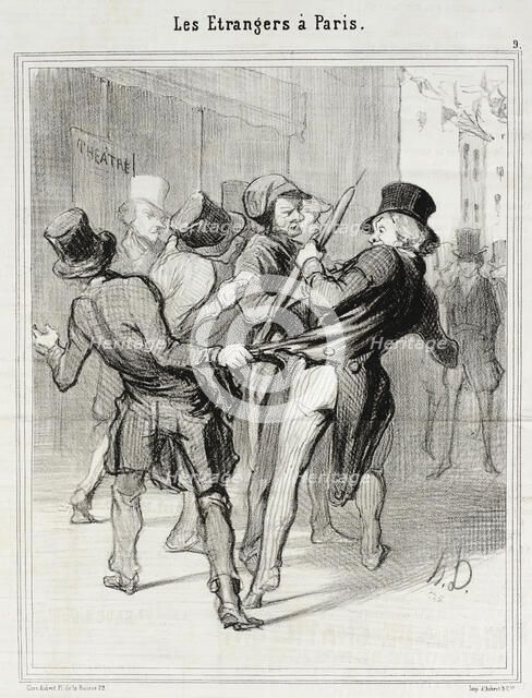 Ce qu'on appelle les séductions de Paris, 1844. Creator: Honore Daumier.