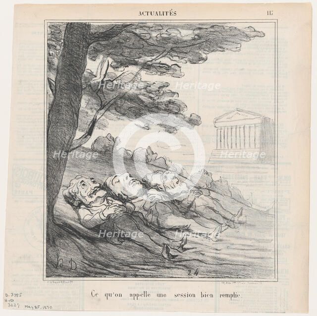 Ce qu'on appelle une session bien remplie, 1870. Creator: Honore Daumier.