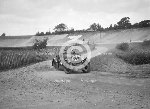 CE Wood's MG M Le Mans, JCC Members Day, Brooklands, 4 July 1931. Artist: Bill Brunell.