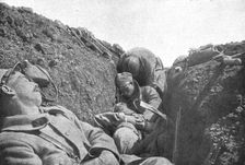 Ceux de Douaumont; Le sommeil des sapeurs: pour preparer l'attaque du 22, ils ont..., 1916. Creator: Unknown