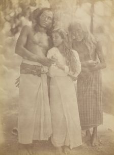 [Ceylonese Group by a Tree], 1878. Creator: Julia Margaret Cameron