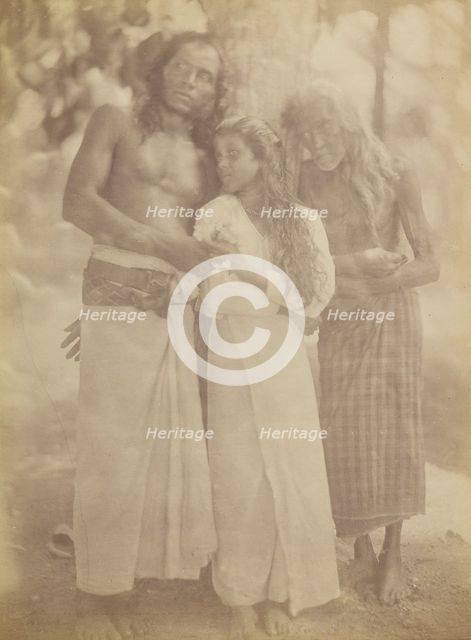 [Ceylonese Group by a Tree], 1878. Creator: Julia Margaret Cameron.
