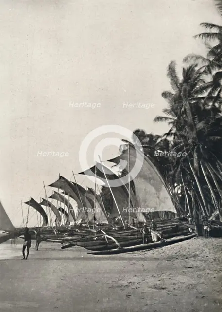 'Ceylonesische Seefischerboote mit Ausleger', 1926. Artist: Unknown.