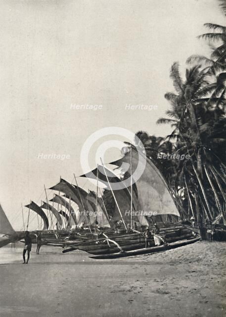 'Ceylonesische Seefischerboote mit Ausleger', 1926. Artist: Unknown.