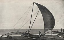 Ceylonesisches Seefischerboot mit Ausleger 1926