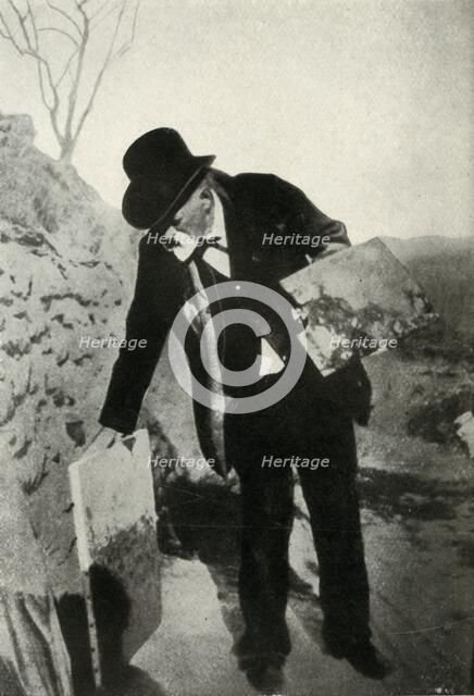 Cézanne with painting and palette, c1900, (1947). Creator: Unknown.