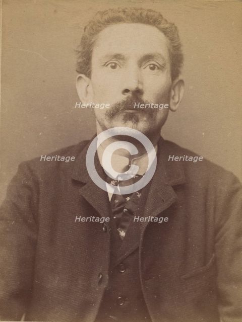 Ceaglio. Alexandre, Joseph. 42 ans, né à Turin (Italie). Employé de commerce. Anarchiste. ..., 1894. Creator: Alphonse Bertillon.