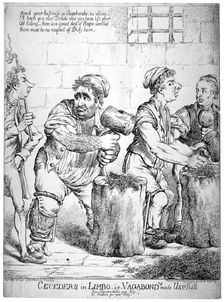 Ceceders in Limbo - ie - vagabond's made usefull ... 1798. Artist: Ansell