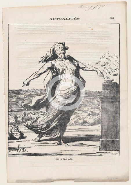 Ceci a tué cela, 1871. Creator: Honore Daumier.