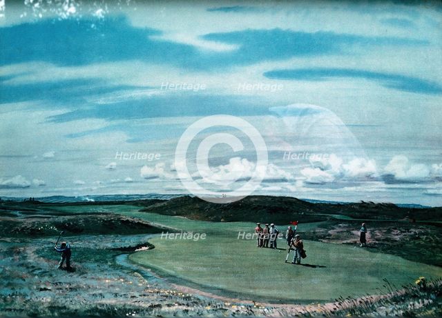 Cecil Aldin (1870-1935), fine art print of golf course, c1920. Creator: Cecil Aldin.