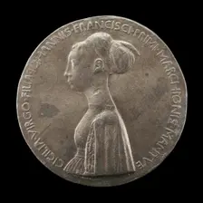Cecilia Gonzaga, 1426-1451, daughter of Gianfrancesco I [obverse], 1447. Creator: Pisanello