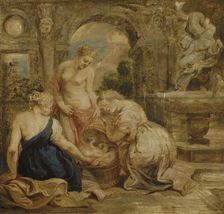 Cecrops Daughters Finding Erichtonius. Sketch. Creator: Peter Paul Rubens