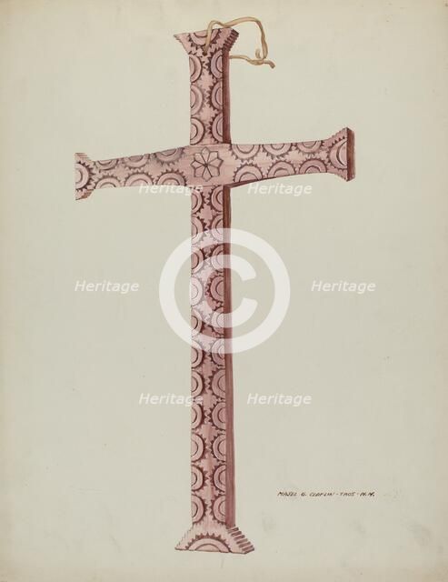 Cedar Cross, c. 1937. Creator: Majel G. Claflin.