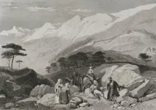 Cedars, Mount Lebanon, 1840. Creator: Charles Nicolas Ransonnette