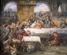 Cedric's Toast 1859. Artist: Sir John Gilbert