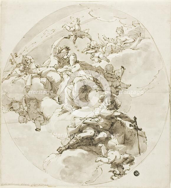 Ceiling with Bacchus, Ariadne, Diana and Minerva, 1795/1800. Creators: Filippo Pedrini, Ubaldo Gandolfi.