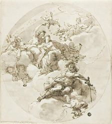 Ceiling with Bacchus, Ariadne, Diana and Minerva, 1795/1800. Creators: Filippo Pedrini, Ubaldo Gandolfi