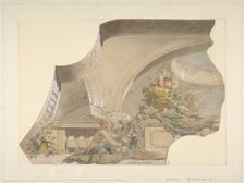 Ceiling and Cove Designs for Stairway, Hôtel Rothschild, Vienna, second half 19th century. Creators: Jules-Edmond-Charles Lachaise, Eugène-Pierre Gourdet
