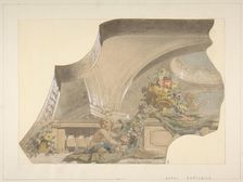 Ceiling and Cove Designs for Stairway, Hôtel Rothschild, Vienna, second half 19th century. Creators: Jules-Edmond-Charles Lachaise, Eugène-Pierre Gourdet