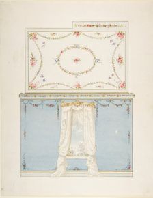Ceiling and wall design, 19th century. Creator: Anon