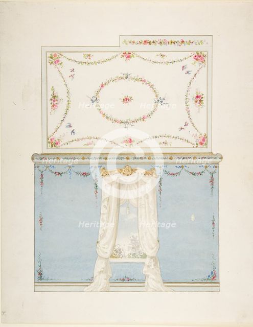 Ceiling and wall design, 19th century. Creator: Anon.