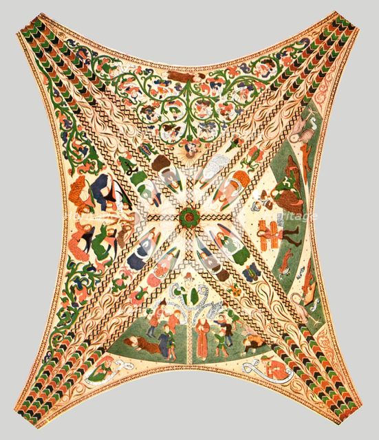 Ceiling decoration in Floda Church, Flodafors, Södermanland County, Sweden, (1928). Creator: Unknown.
