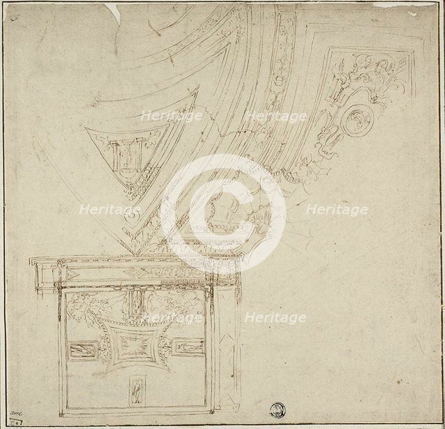 Ceiling Decoration with Grotesques, 1530/39. Creator: Perino del Vaga.