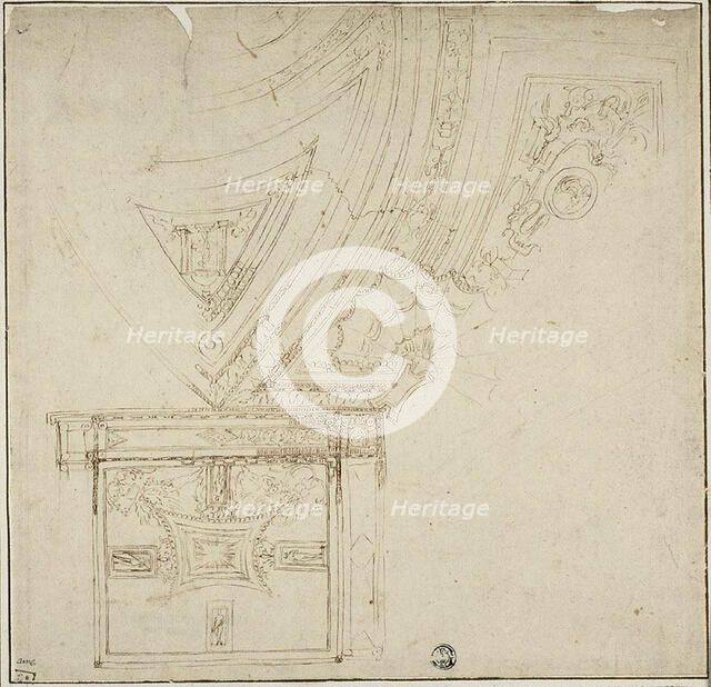 Ceiling Decoration with Grotesques, 1530/39. Creator: Perino del Vaga.