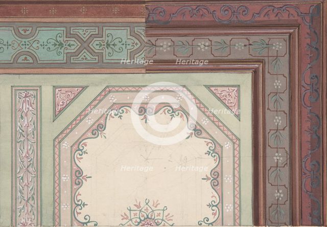 Ceiling design, Castle Blayney, second half 19th century. Creators: Jules-Edmond-Charles Lachaise, Eugène-Pierre Gourdet.