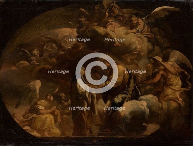 Ceiling design: Christ Handing a Nail (?) to a Nun, 1701-1800. Creator: Italian Master.