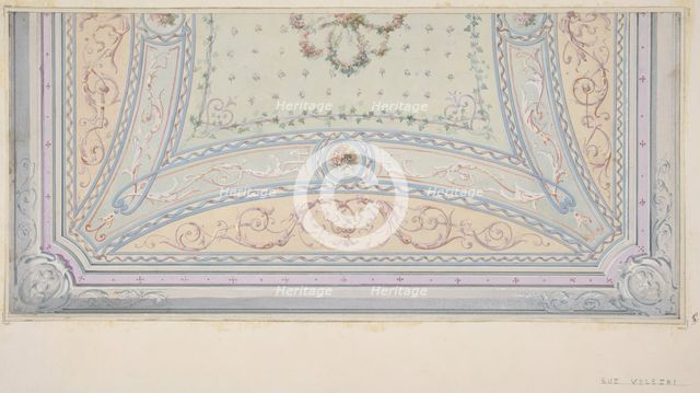 Ceiling design for a house on the rue Velezai, second half 19th century. Creators: Jules-Edmond-Charles Lachaise, Eugène-Pierre Gourdet.