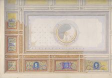 Ceiling Design for Bedroom of Duchesse de Newcastle, Hôtel of Madame Hope, ca. 1867. Creators: Jules-Edmond-Charles Lachaise, Eugène-Pierre Gourdet