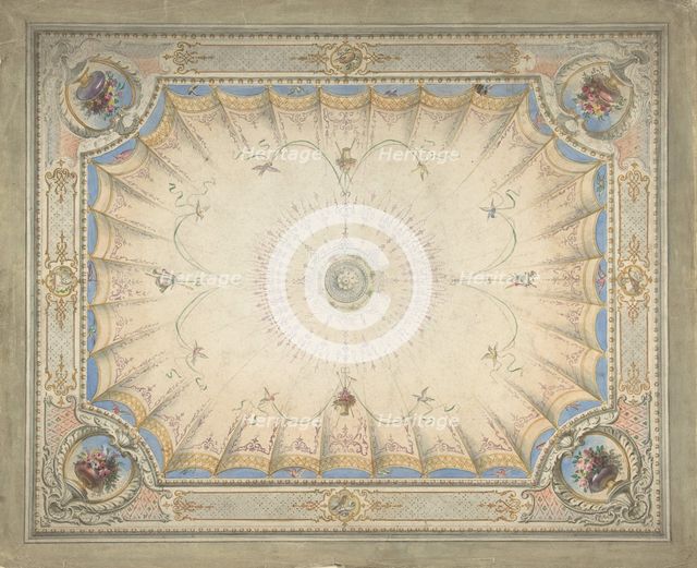 Ceiling Design for the Boudoir, Ardgowan, ca. 1868. Creator: Attributed to J. S. Pearse.
