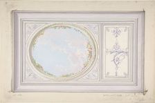 Ceiling Design for the "Petit Salon" of the Duchess of Newcastle, Hôtel Hope, ca. 1867. Creators: Jules-Edmond-Charles Lachaise, Eugène-Pierre Gourdet