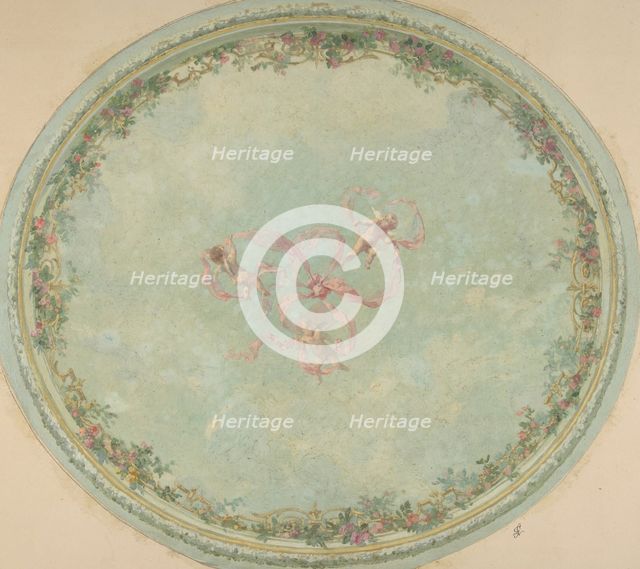 Ceiling Design for the Pless Chateau, Silesia, second half 19th century. Creators: Jules-Edmond-Charles Lachaise, Eugène-Pierre Gourdet.