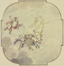 Ceiling design: Flora and putti, 1726. Creator: Jacob de Wit