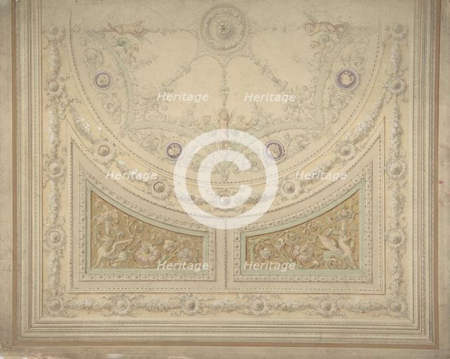 Ceiling Design, Half of a Circle, 19th century. Creator: Anon.