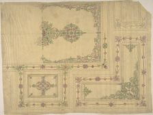 Ceiling Design in Moorish Style for the de la Rochejaquelein Family, second half 19th century. Creators: Jules-Edmond-Charles Lachaise, Eugène-Pierre Gourdet